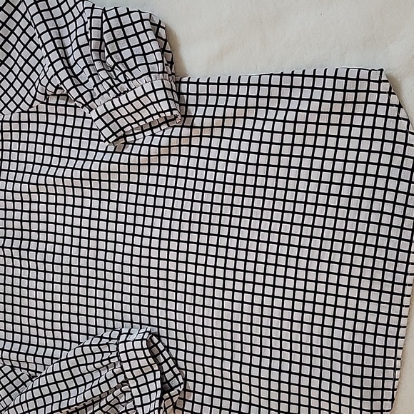 ADRIANNA PAPELL BLACK * WHITE SQUARE DESIGN TOP SMALL - Picture 7 of 11